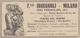 F.lli Ingegnoli - Milano - Attrezzi Per L'agricoltura - 1928 Pubblicità - Publicidad