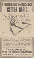 Motofalciatrice CEMSA RAPID - 1928 Pubblicità Epoca - Vintage Advertising - Werbung