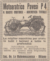 Motoaratrice Pavesi P 4 - 1927 Pubblicità Epoca - Vintage Advertising - Pubblicitari