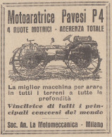 Motoaratrice Pavesi P 4 - 1927 Pubblicità Epoca - Vintage Advertising - Publicités