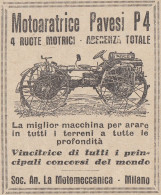 Motoaratrice Pavesi P 4 - 1927 Pubblicità Epoca - Vintage Advertising - Reclame