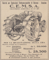 C.E.M.S.A. Trattrice Agricola 15-27 HP - 1927 Pubblicità - Vintage Ad - Publicidad