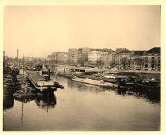 Paris * Quais Et Péniches Batellerie * Thème Barge Chaland Péniche * Photo Ancienne Format 13x10.2cm - Andere & Zonder Classificatie