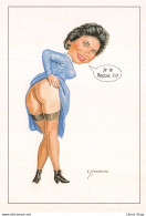 Illustrateur MUSTACCHI Emile Humour Grivois "Je Te Reçois 7/7 " Anne SINCLAIR Présentatrice TV Montrant Ses Fesses ♥♥♥ - Serie Televisive