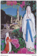 L'Apparition - "La Basilique De Lourdes - La Vierge Marie Et Bernadette Sont En RELIEF " - Édition A. DOUCET ♥♥♥ - Virgen Mary & Madonnas