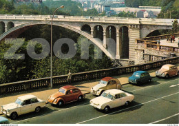 LUXEMBOURG - Pont Adolphe - Automobiles 404 Peugeot Ford Taunus 2 Cv Citroën Vx Cox Fiat 600  Cpsm GF 1971 ♥♥♥ - Luxemburg - Stadt