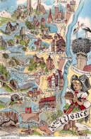 [67]  BASSE ALSACE - Carte Géographique Illustrée(signée Homualk) -  CPSM GF ± 1960 - ♥♥♥ - Sonstige & Ohne Zuordnung