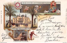 SOUVENIR DE MONTE CARLO  Rouge Perd Et Noir Perd, La Banque Gagne Toujours ! # Casino - J. PINTON, Éd. Cpa 1903 ♣♣♣ - Monte-Carlo