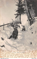Sports > Sports D'hiver - Partie De Luges - Édit. Jullien Frères, Genève  Cpa 1904 Dos Simple ♦♦♦ - Wintersport