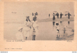 HOLLAND►ZUID-HOLLAND►CPA►PRÉCURSEUR►±1903► GROETE UIT SCHEVENINGEN AAN'T STRAND UNUSED ♣♣♣ - Scheveningen