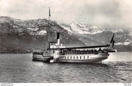 [74] BATEAU A VAPEUR À ROUE À AUBE "VILLE D'ANNECY" EN CROISIERE SUR LE LAC ET LA TOURNETTE - CPSM PF± 1955 ♥♥♥ - Annecy