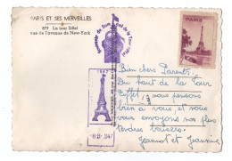 PARIS. SOUVENIR Du SOMMET De La TOUR EIFFEL. CACHET BLEU. 1947. - Tour Eiffel