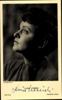 CPA Schauspielerin Luise Ullrich, Portrait Im Profil, Autogramm - Attori