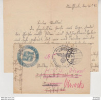 Fixe WW2 Lage Lippe Lettre Et Son Contenu En-tête National Sozialische DAP 11 Février 1943 Feldpost - Lettres & Documents