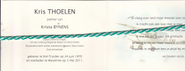 Kris Thoelen-Bynens, Sint-Truiden 1970, Waremme 2011 Vliegtuigongeval. Oud Chiro Leider. Foto Vliegtuig - Obituary Notices