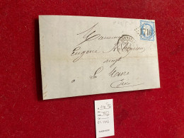 LETTRE 1874 -YT 60 B TYPE 2 - GRENOBLE GC 1716 - 1849-1876: Période Classique