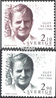 Schweden 1384-1385 (kompl.Ausg.) Postfrisch 1986 Tod Von Olof Palme - Neufs