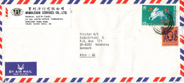 Hong Kong Air Mail Cover Sent To Denmark 1987 - Storia Postale