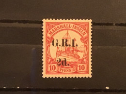 New Guinea 1914 2d On 10pf Red G.R.I. MNH SG 52 - Autres & Non Classés