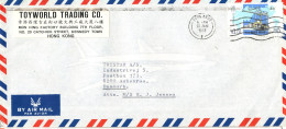 Hong Kong Air Mail Cover Sent To Denmark 13-1-1987 Single Franked - Briefe U. Dokumente