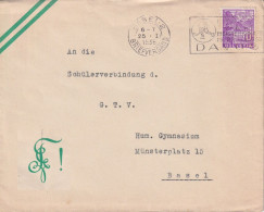 Studenten Brief  Basel   (Flagge: Eishockey WM Davos)        1935 - Cartas & Documentos