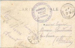 Cachet Hopital Dépôt De Convalescents N° 86  Santenay-les-Bains Côte D'Or Pour Sourdeval La Barre Manche - Guerre De 1914-18