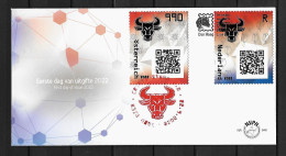 RARE 2022 Joint Netherlands And Austria, MIXED FDC WITH BOTH CRYPTO STAMPS: Bull - Emisiones Comunes