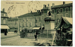 Pont De Vaux - Statue Joubert ( étal Camelot, Hotel Commerce) Circ 1912, Cachet Convoyeur St Laurent à St Trivier - Pont-de-Vaux