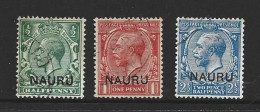 Nauru 1916 - 1931 Overprints At Base On KGV 1/2d , 1d & 2.5d FU - Nauru