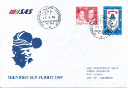 Sweden Cover SAS Midnight Sun Flight Stockholm - Kiruna - Stockholm 23-6-1989 - Lettres & Documents