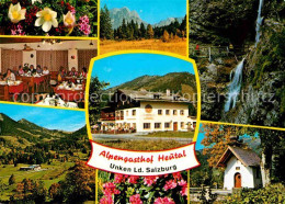 72673341 Unken Alpengasthof Heutal Kapelle Landschaftspanorama Wasserfall Alpen  - Other & Unclassified