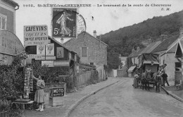 SAINT-REMY-les-CHEVREUSE - Le Tournant De La Route De Chevreuse - Buvette, La Halte Des Cyclistes - Attelage - Animé - St.-Rémy-lès-Chevreuse