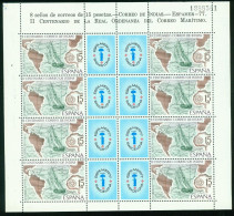Bm Spain 1977 MiNr 2330 Kleinbogen Sheet MNH | Bicent Of Mail To The Indies. "Espamer 77" Stamp Exn Barcelona #bog-0134 - Blocs & Feuillets