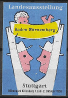 Stuttgart 1955 ".Landesausstellung Baden-Württemberg " Vignette Cinderella Reklamemarke - Cinderellas