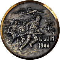 France, Médaille, Débarquement De Normandie, 1944, Bronze Argenté, SUP - Autres & Non Classés