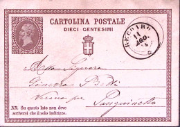 1874-RECOARO C.2 (14.8) Su Cartolina Postale Effigie C.10 - Stamped Stationery