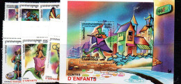 CAMBODIA - 2001- CHILDRENS STORIES SET OF 6  + SOUVENIR SHEET  MINT NEVER HINGED, - Cambogia
