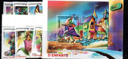 CAMBODIA - 2001- CHILDRENS STORIES SET OF 6  + SOUVENIR SHEET  MINT NEVER HINGED, - Camboya