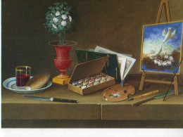 LELONG Nature Morte, UNICEF, Tableau Sur Chevalet, Palette De Peintre, Pinceaux - Peintures & Tableaux