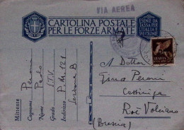 1943-Posta Militare/n. 136 (2.5 Ultima Data Conosciuta) Su Cartolina Franchigia  - Marcofilie
