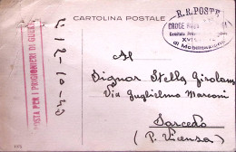 1943-POSTA PER PRIGIONIERI DI GUERRA Cartella Rossa E Croce Rossa Trieste Ovale  - Croix-Rouge