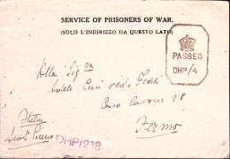 1944-P.O.W. CAMP 28 Manoscritto Al Verso Di Cartolina Franchigia Da Prigioniero  - Marcofilie