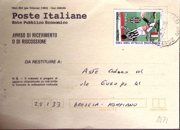 1995-JUVENTUS Campionato 94/95 Lire 750 Isolato Su Avviso Ricevimento - 1991-00: Poststempel