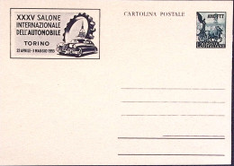 1953-AMG-FTT Cartolina Postale Salone Automobile Lire 20 Nuova - Marcophilie