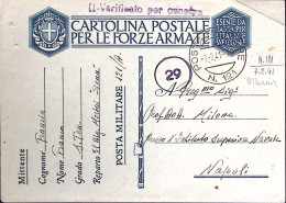 1941-Posta Militare/n.121 C.2 (7.2)su Cartolina Franchigia, Fori Di Spillo - Weltkrieg 1939-45