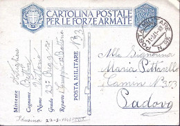 1941-Posta Militare /n.93 C.2 (31.3) Su Cartolina Franchigia Militare, Piega Cen - Weltkrieg 1939-45