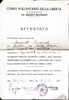 1945-COMANDO VII^BRIGATA MATTEOTTI Tondo Intestazione A Stampa Su Attestato - Weltkrieg 1939-45