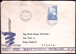 1953-Finlandia 25m. Centenario Movimento In Favore Della Temperanza Su Fdc - Lettres & Documents