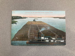 Log Raft On The Mississippi River, Clinton, Iowa Carte Postale Postcard - Otros & Sin Clasificación
