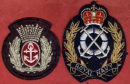 ** ECUSSON  ROYAL  NAVY  +  AUTRES ** - Escudos En Tela